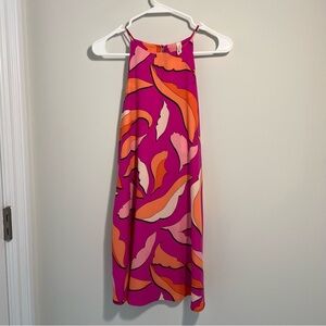 Tyche New With Tags Pink Orange Colorful Abstract Halter Dress Women’s Small